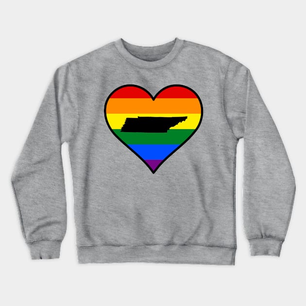 Tennessee Gay Pride Heart Crewneck Sweatshirt by fearcity